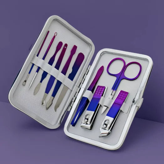 Nail Clipper Set, 7 Pcs Toenail Clippers, Stainless Steel Fingernail Clipper, and PU Leather Manicure Set, Gift Ideas Peaceful Pleasures Health and Wellness 10PCS