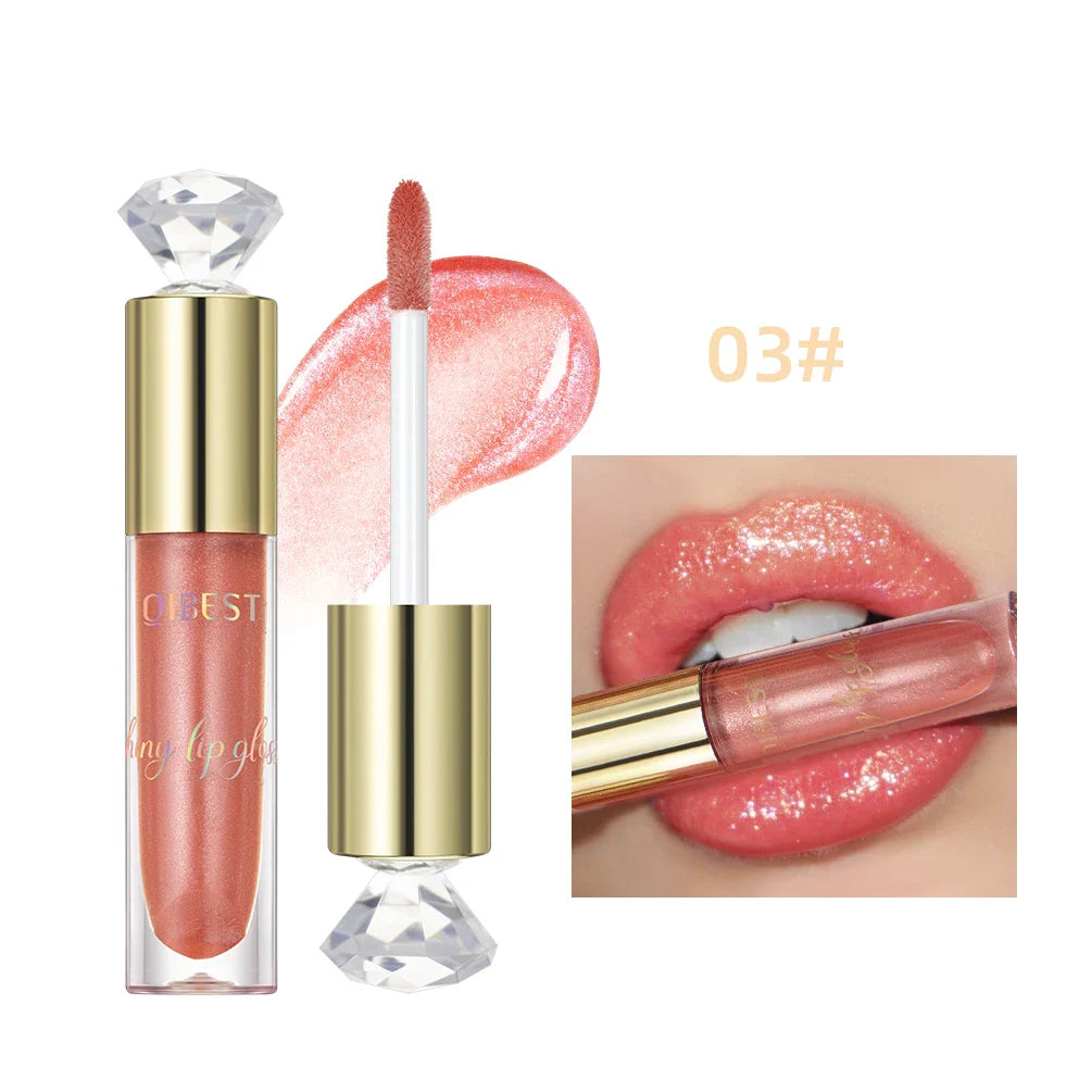 QIBEST Glitter Lip Gloss – Diamond Metallic Pearlescent Glaze