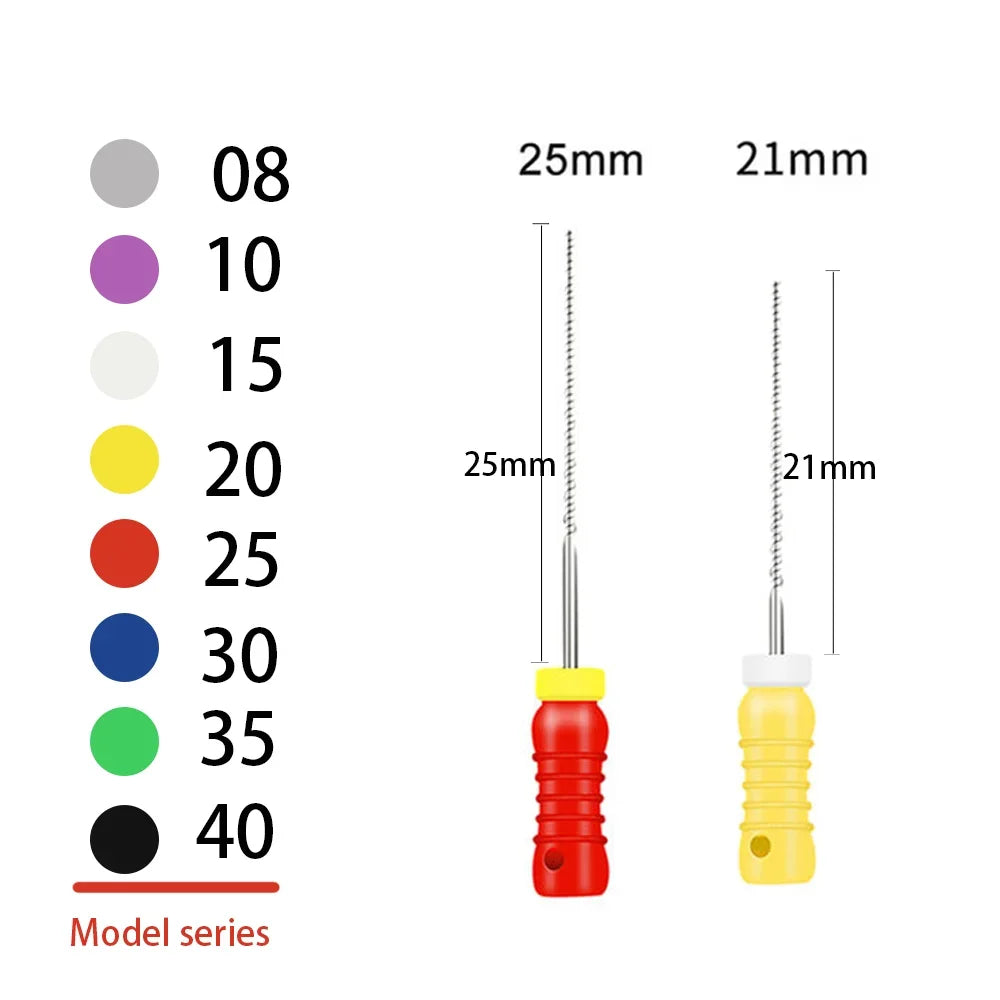 Dental K-Files 6pcs | Stainless Steel Root Canal Hand Files