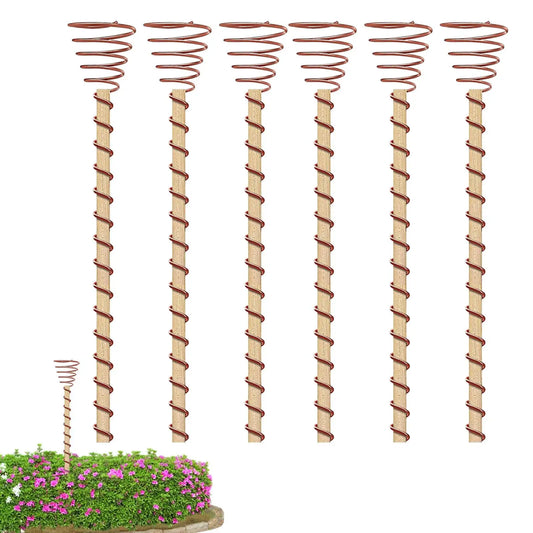6-Pack Electroculture Copper Coil Plant Stakes for Garden Growth Garden Plant Stakes Peaceful Pleasures Health and Wellness