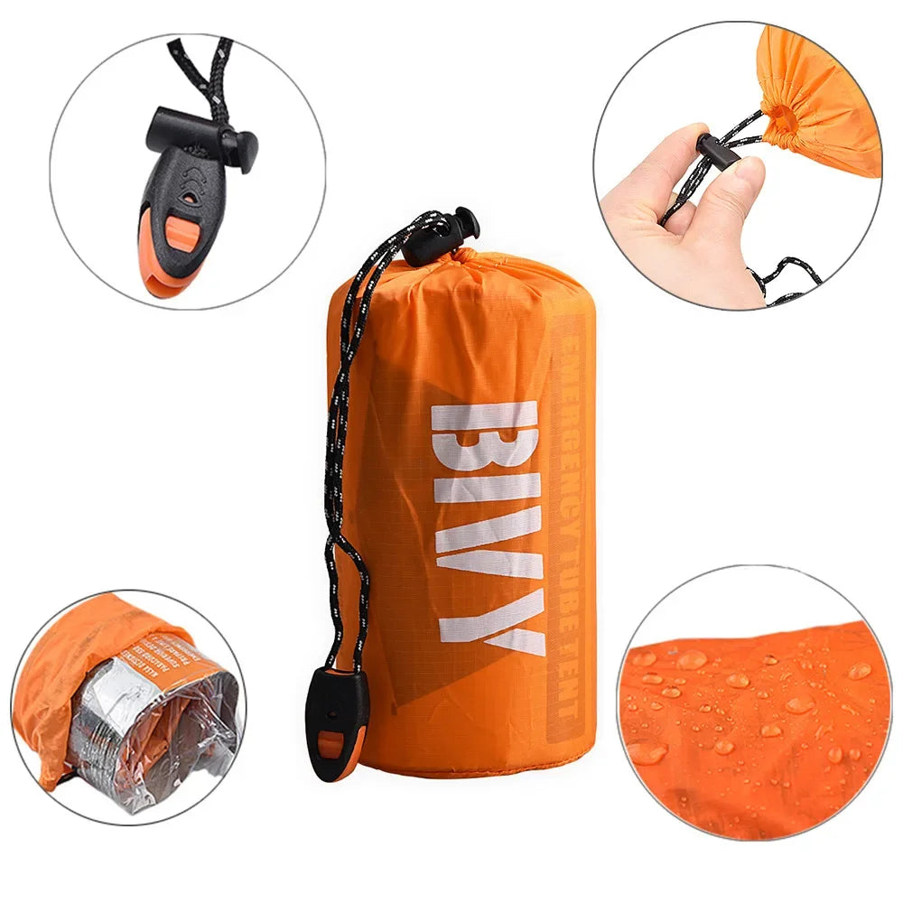 2-Person Emergency Survival Shelter Kit | Bivy Tent & Thermal Blanket Emergency Survival Shelter Peaceful Pleasures Health and Wellness