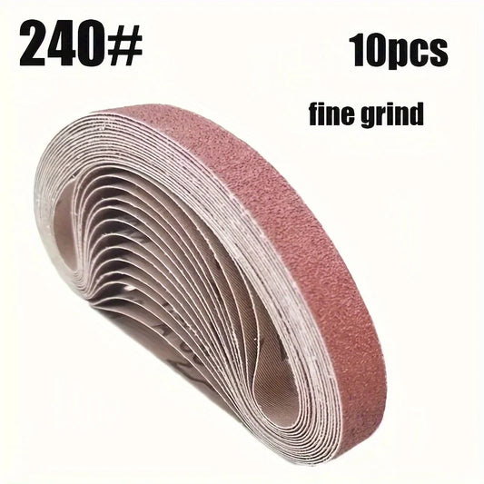 10pcs 60/100/240/320/800#Small Mini Belt Sander For Grinding Stainless Steel Polishing Rust Removing Abrasive Fabric 520x20mm Peaceful Pleasures Health and Wellness 10Pcs 240Grits
