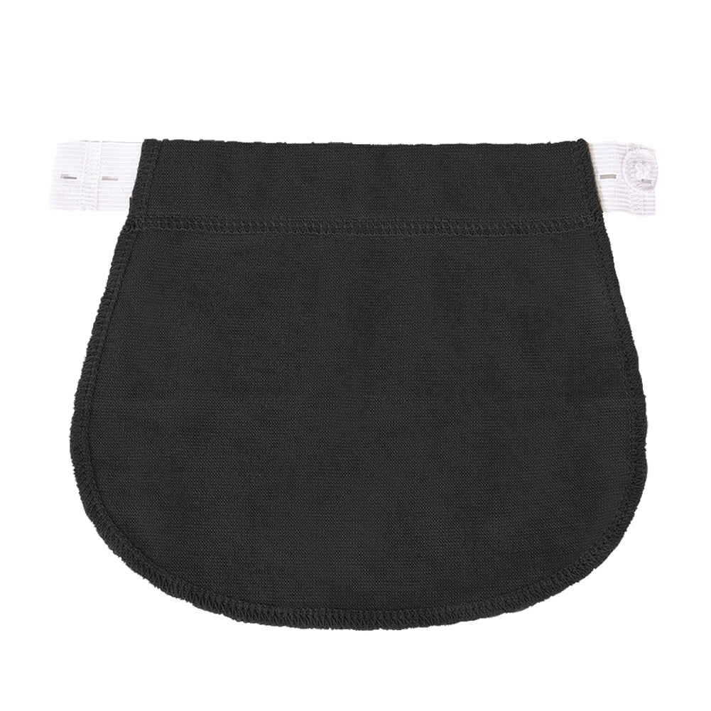 Maternity Pregnancy Waistband Belt Adjustable Elastic Pants Lengthening Extended Button for Maternity Accessories Peaceful Pleasures Health and Wellness black