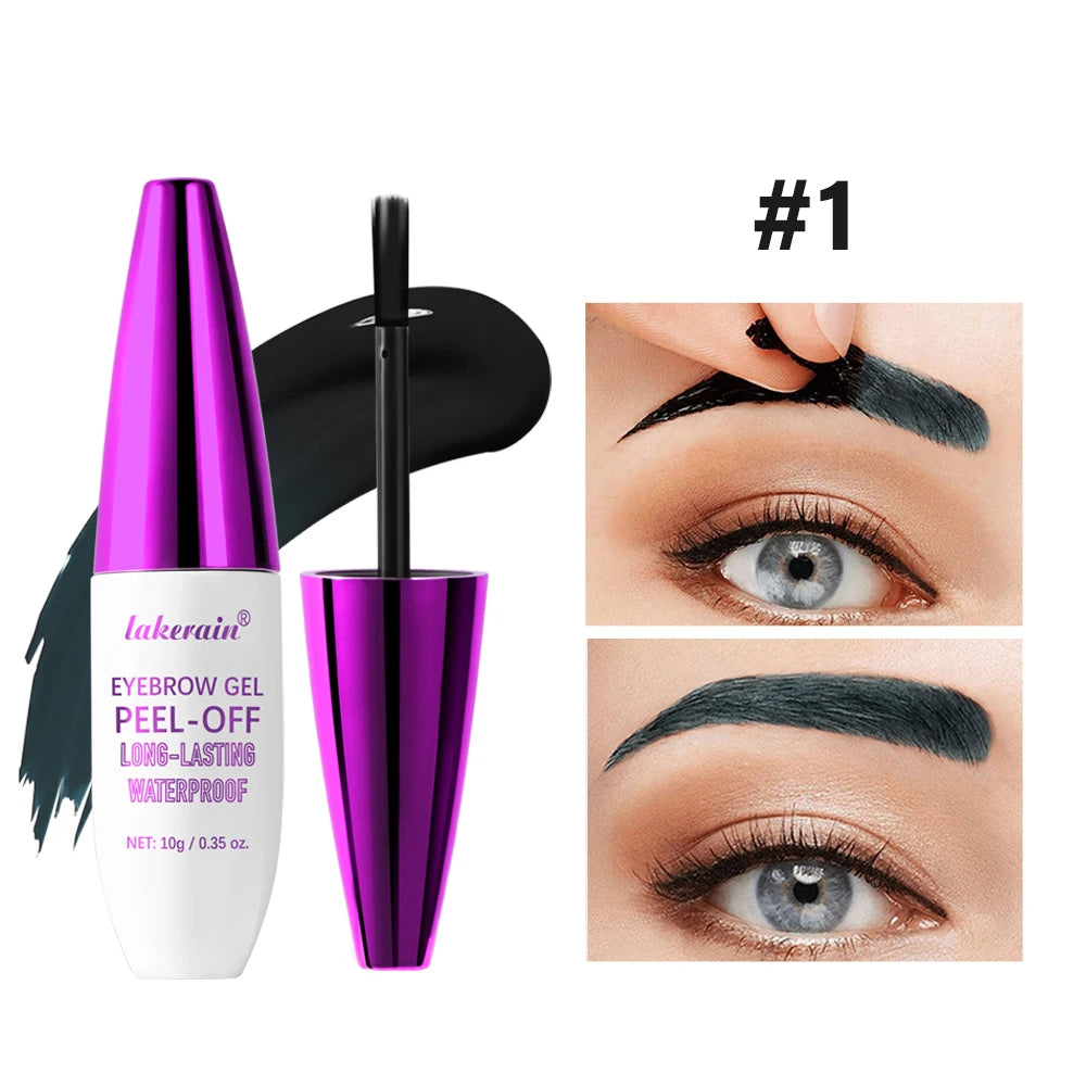 Waterproof Tattoo Peel Off Eyebrow Gel Tint long-lasting Semi Permanent Brow Tint Transfer-proof Defined Looking Brows Cosmetics Peaceful Pleasures Health and Wellness 1BLACK