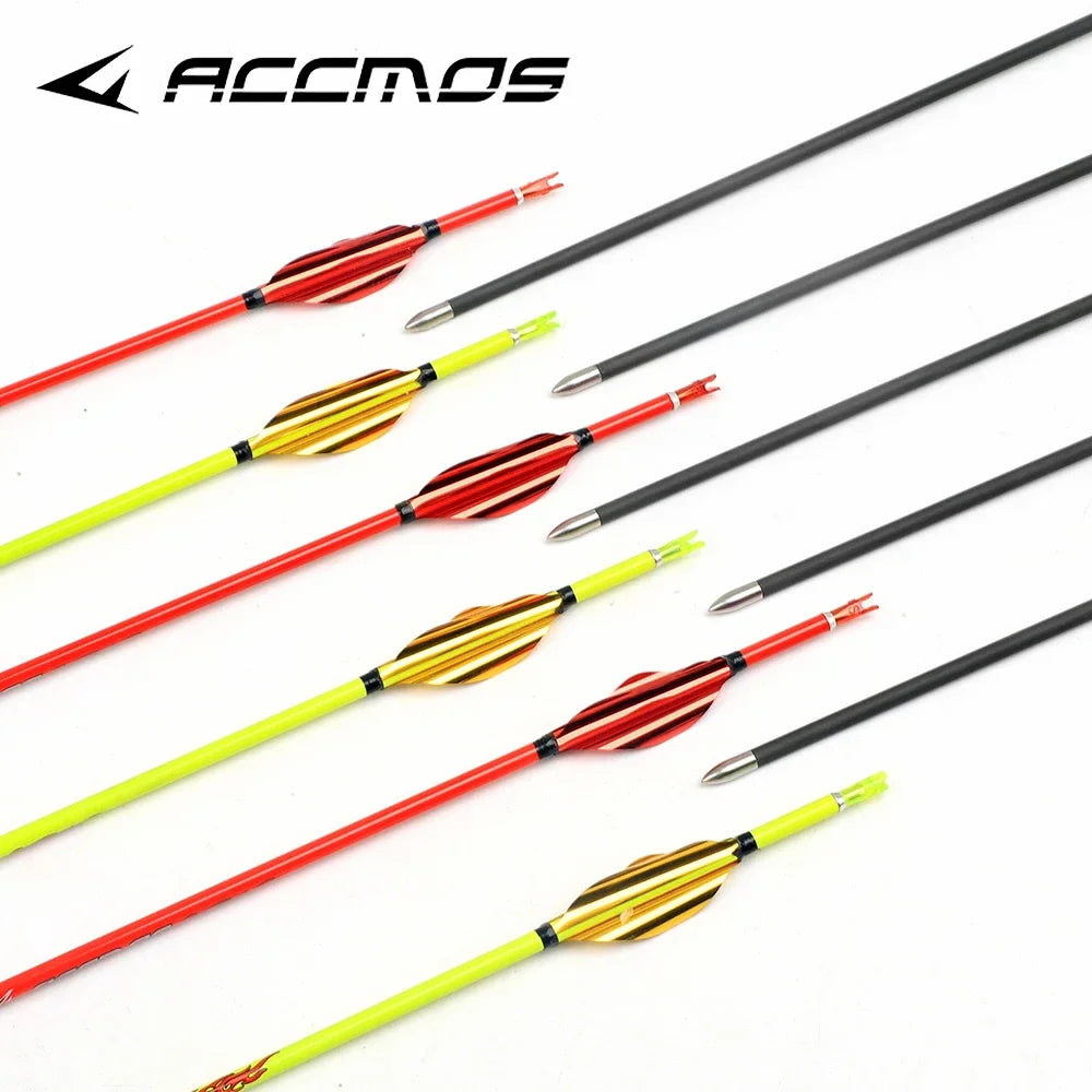Pure Carbon ID4 Arrow Spine 400 1000 Shaft Feather Compound Recurve