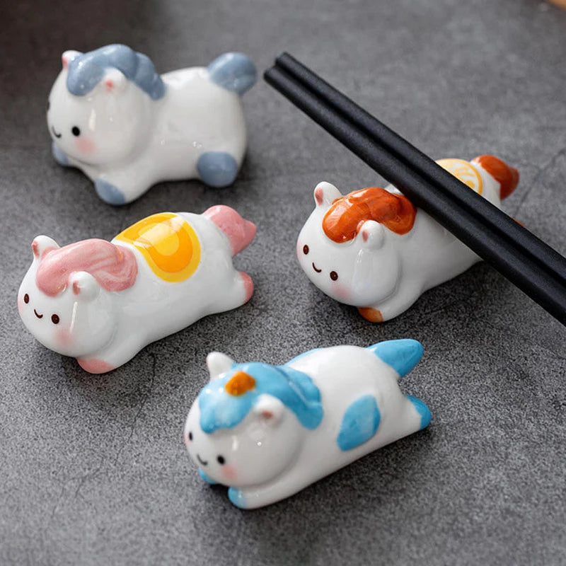 Ceramic Horse Chopstick Rest & Flatware Organizer | Table Decor Chopstick Rest Peaceful Pleasures Health and Wellness