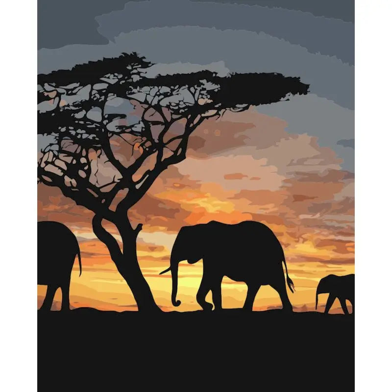 GATYZTORY Frame African Elephant diy painting by numbers animal modern wall art picture acrylic paint unique gift for home decor Peaceful Pleasures Health and Wellness 9924491 20x30cm Unframed