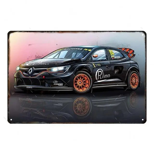 Cool Race Car Vintage Metal Poster Modern Sport Car Retro Tin Sign Auto Club Wall Decoration Plaque for Home Decor Peaceful Pleasures Health and Wellness