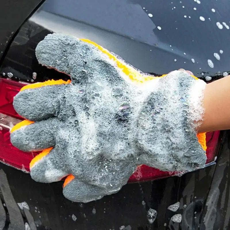 Double-Sided Coral Fleece Car Wash Mitt – Scratch-Free Glove