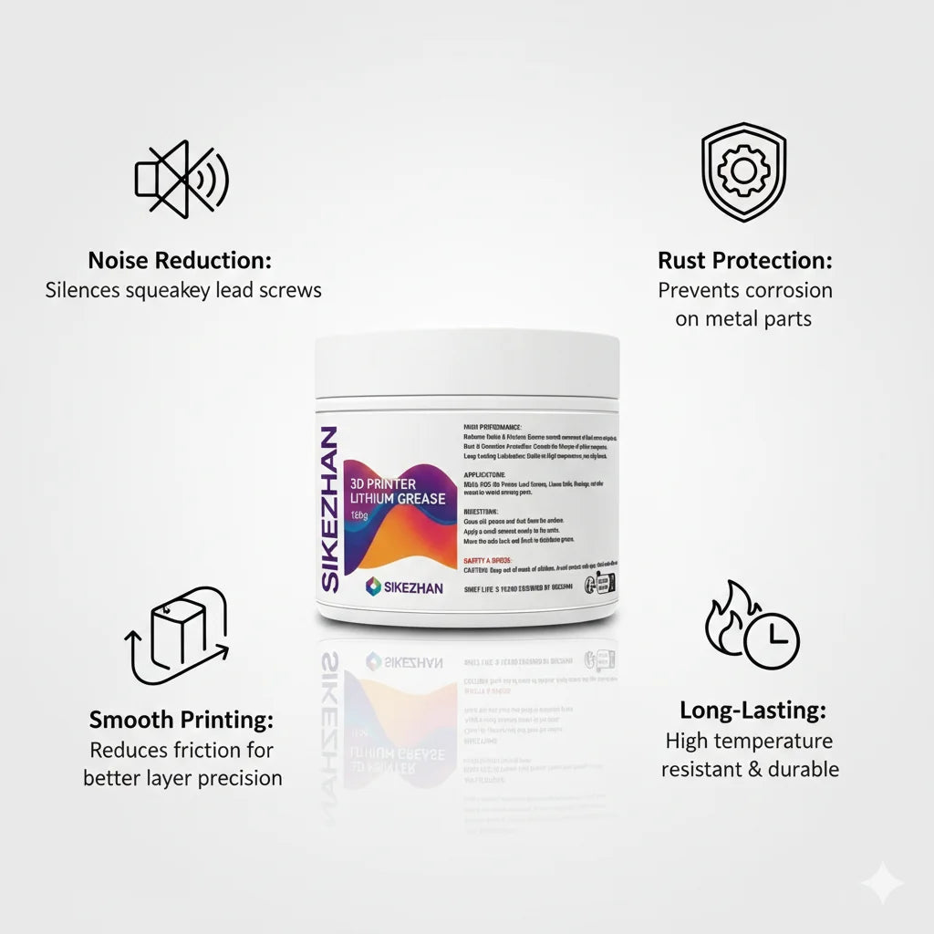 3D Printer Lithium Grease 100g Kit for Lead Screw Linear Rail Bearing Reduce Noise Lubricant Anti-Rust Maintenance with Brushes Peaceful Pleasures Health and Wellness