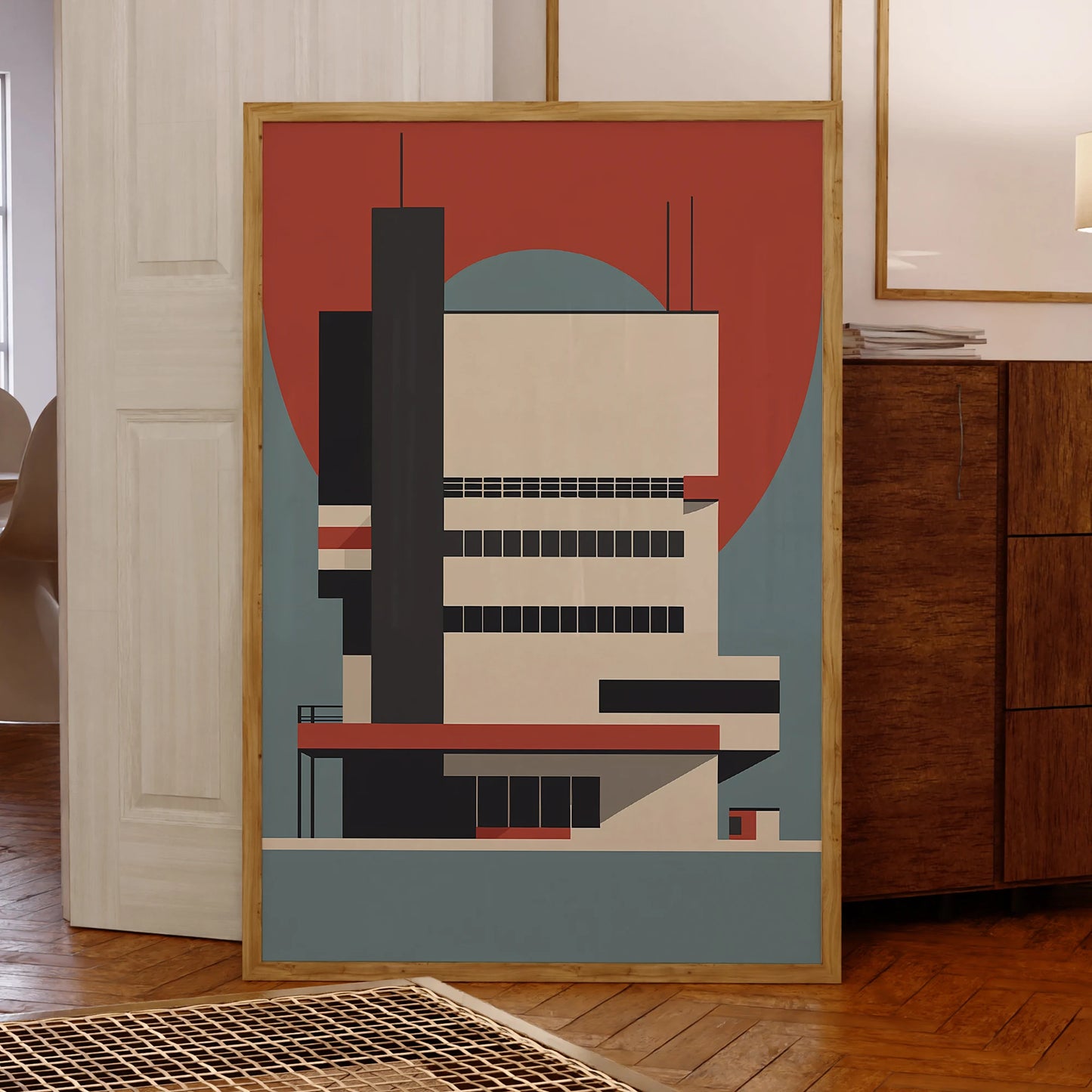Bauhaus Architecture Canvas Wall Art | Aluminum Frame Print