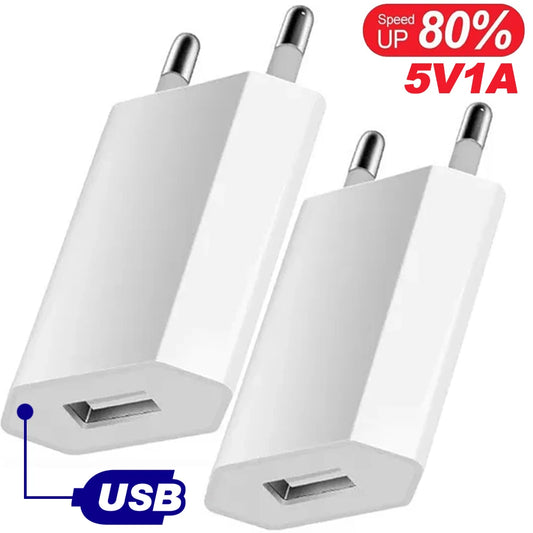 Mini USB EU Wall Charger 5V 1A | iPhone & Android 1–5 Pack USB Wall Charger Peaceful Pleasures Health and Wellness