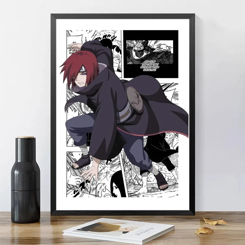 New Anime Naruto Hanging Painting Naruto Sasuke Poster Hanging Painting Children's Room Bedroom Dormitory Mural Wall Painting Peaceful Pleasures Health and Wellness 1-1PC 30x40cm