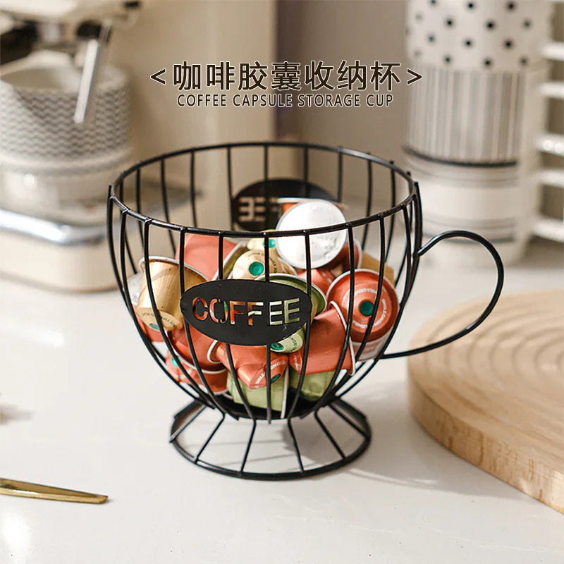 Large Capacity Metal Coffee Pod Holder – Countertop Organizer & Storage Rack for Coffee Pods