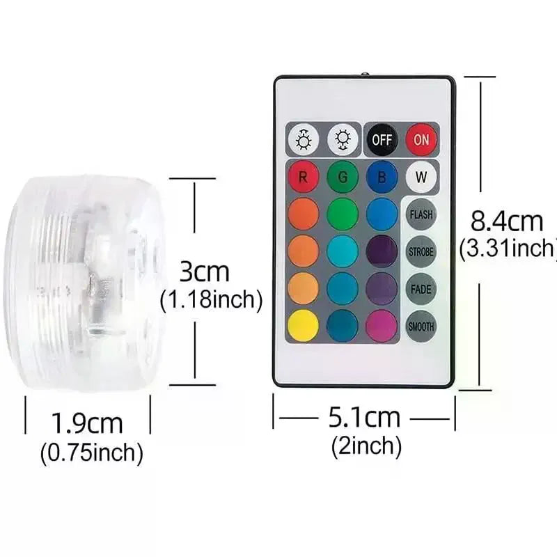 RGB 16-Color LED Submersible Light | IP68 Waterproof Pool & Pond