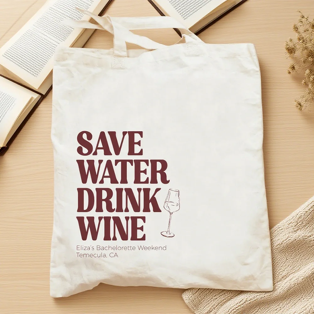 Custom Bachelorette Party Canvas Tote Bag | Bride-to-Be Gift