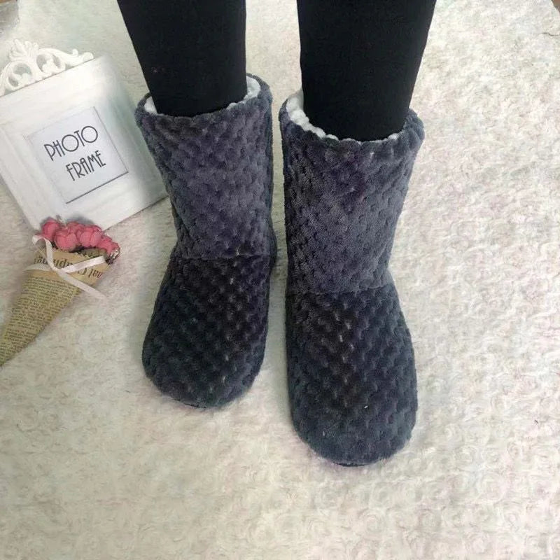 Women's Plush Fur Ankle Boot Slippers – Warm Winter Indoor Boots