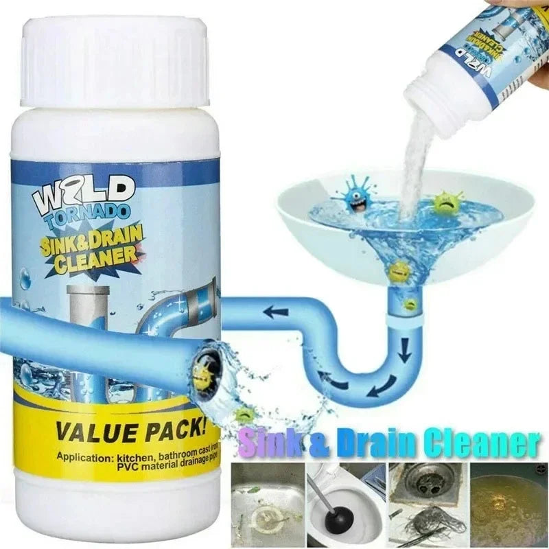 Drain Cleaner Powder – Dissolves Clogs, Hair & Grease Fast