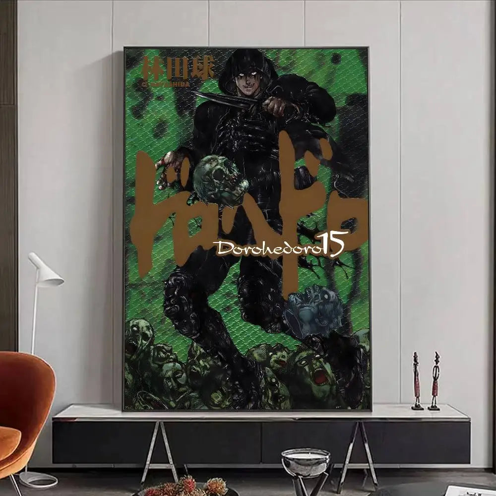 Dorohedoro Anime Figure Horror Monster Poster HD art poster for home living room bar office decoration sticky, waterproof Peaceful Pleasures Health and Wellness