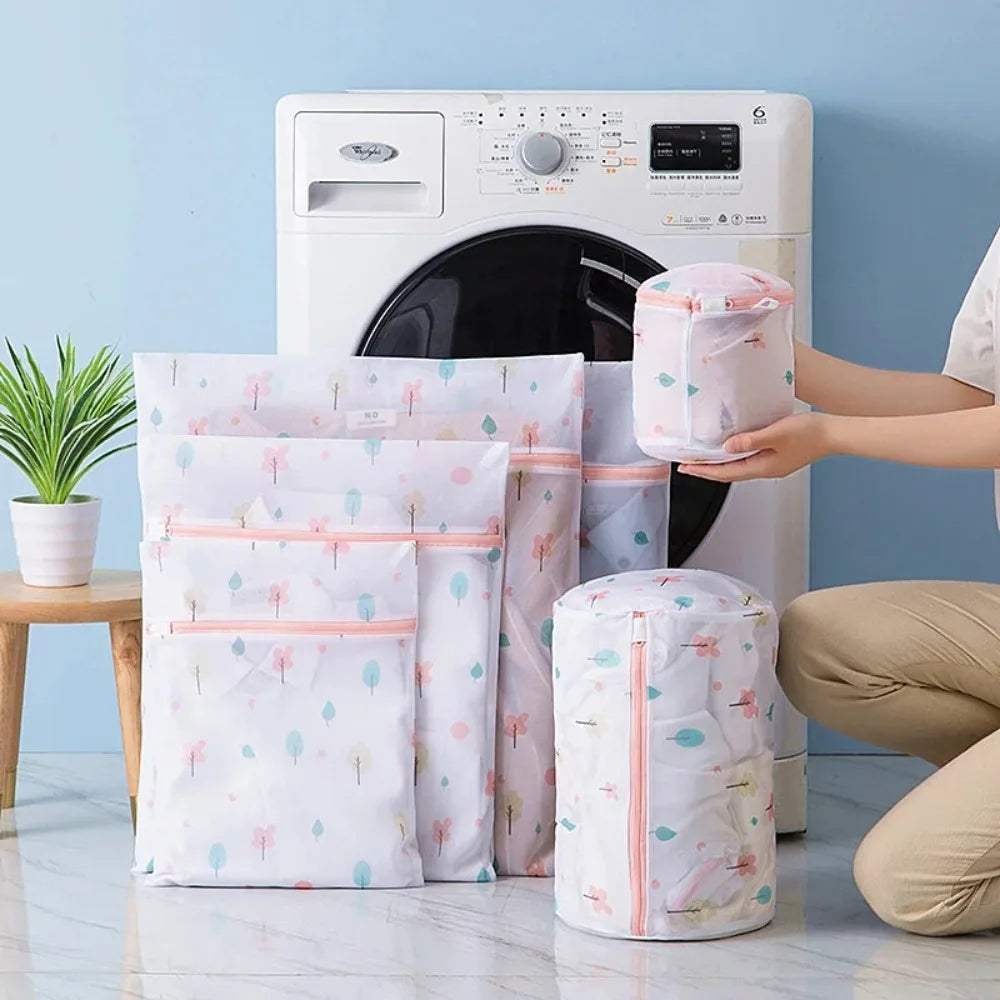 New Colorful Small Tree Laundry Bag Sock Zippered Bra Storage Bags Mesh Polyester Underwear Care Bra Peaceful Pleasures Health and Wellness