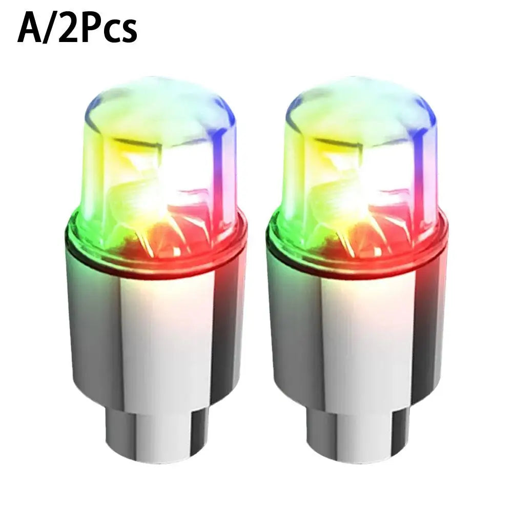 2pcs Motorcycle Bike Wheel Lights Luminous Tire Colorful gas nozzle lamp Universal Led Waterproof Car Accessories Wheel Light Peaceful Pleasures Health and Wellness A