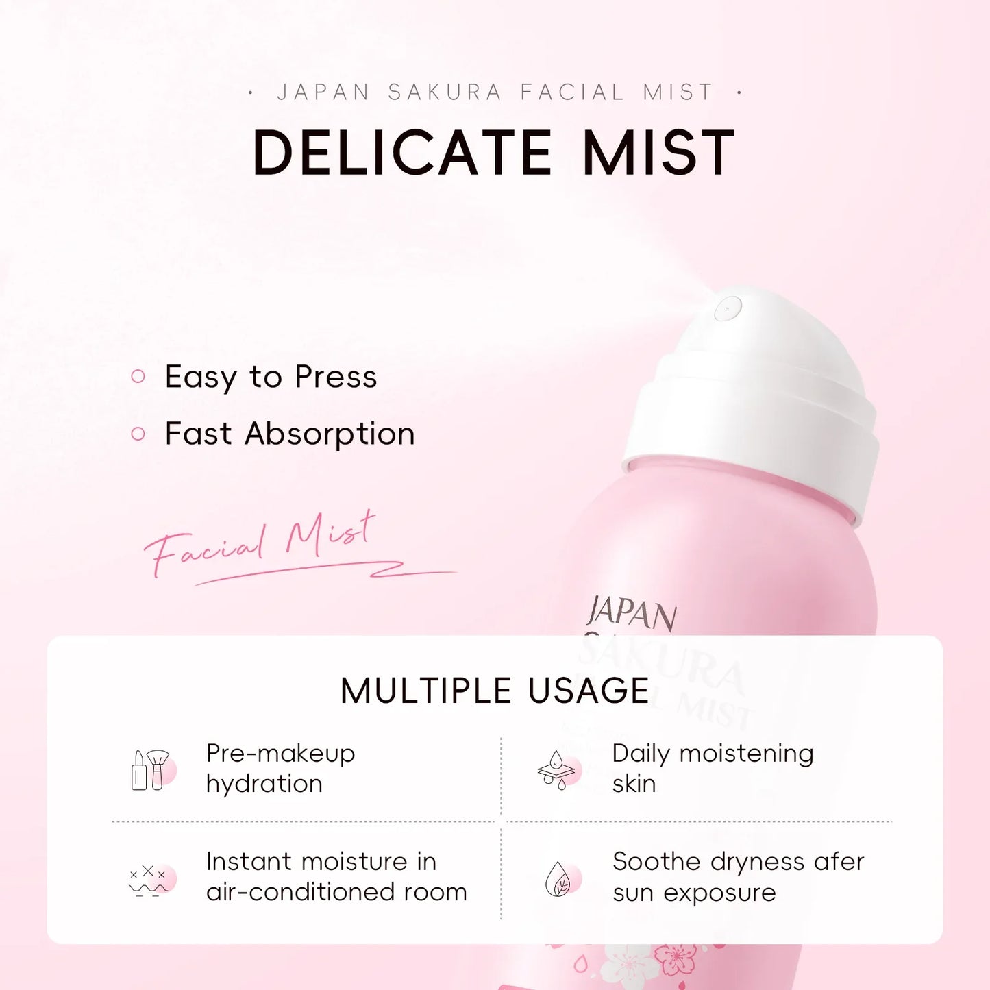 LAIKOU Sakura Toner Spray – Hydrating & Brightening Mist 100ml