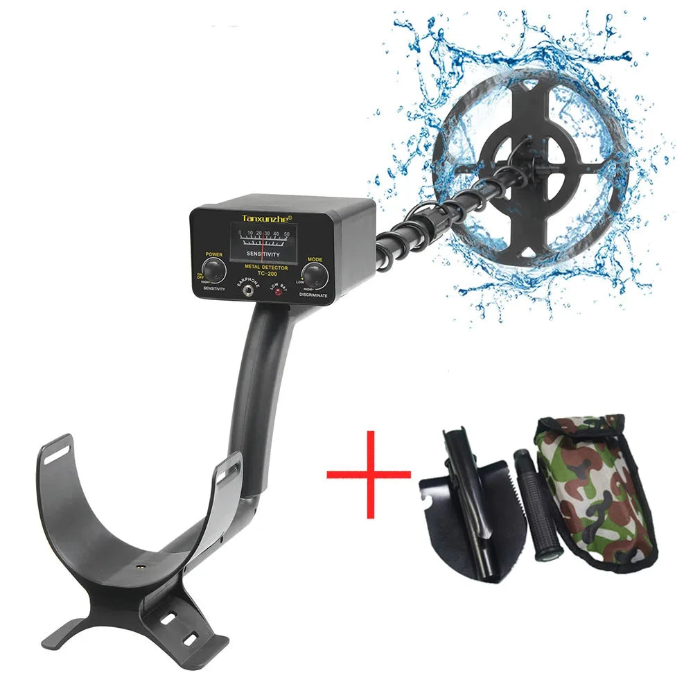 TC-200 New Upgrade Metal Detector Underground Wire Iron Metal Gold Detector Adjustable Tracker for Treasure Search Peaceful Pleasures Health and Wellness With sand shovel