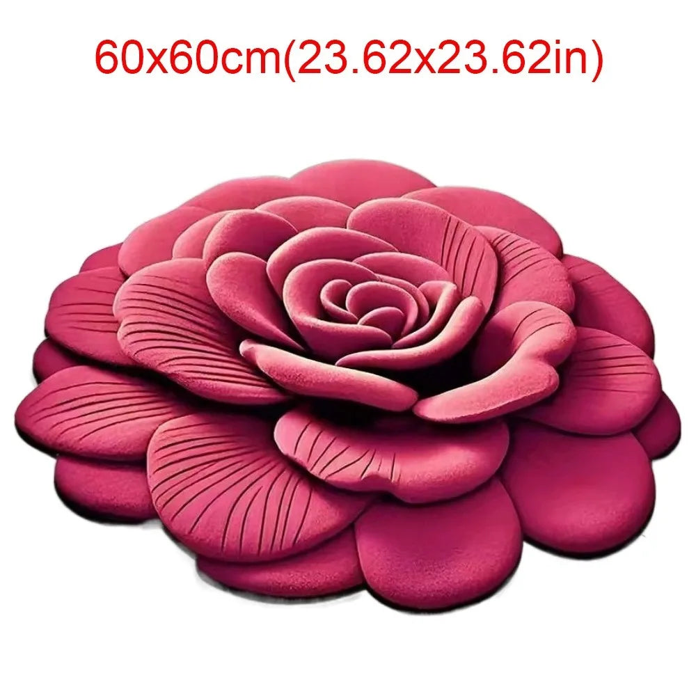 Peony Flower Shaped Non-Slip Floor Mat | Soft Absorbent Rug