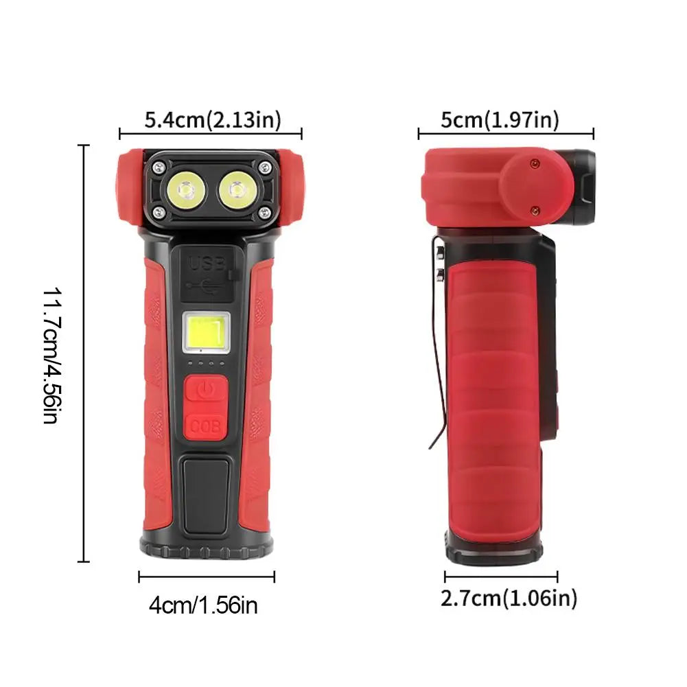 Mini Rotating COB LED Flashlight – 500 Lumen Rechargeable