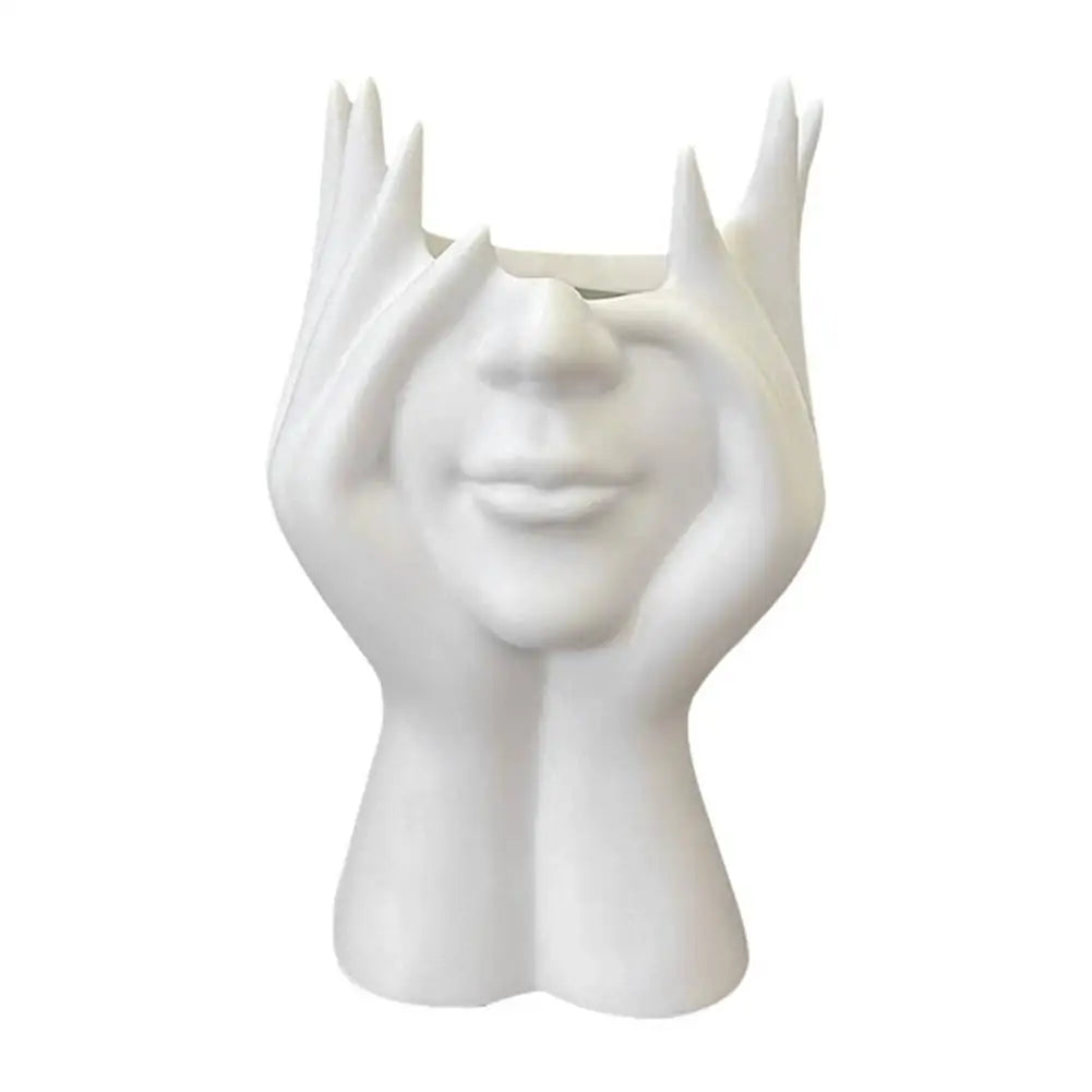 Abstract Face Sculpture Desk Organizer for Modern Spaces Peaceful Pleasures Health and Wellness A