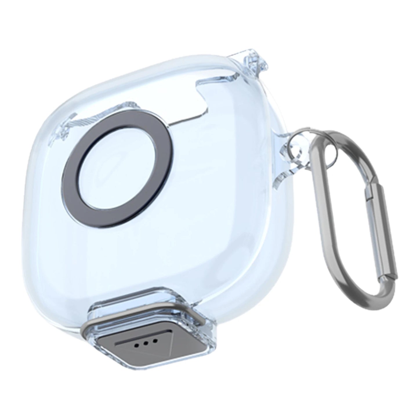 TPU Earphone Case for Anker Soundcore P31i with Safety Lock and Carabiner Protective Case Anti Drop Earbuds Accessories Peaceful Pleasures Health and Wellness Transparent Blue
