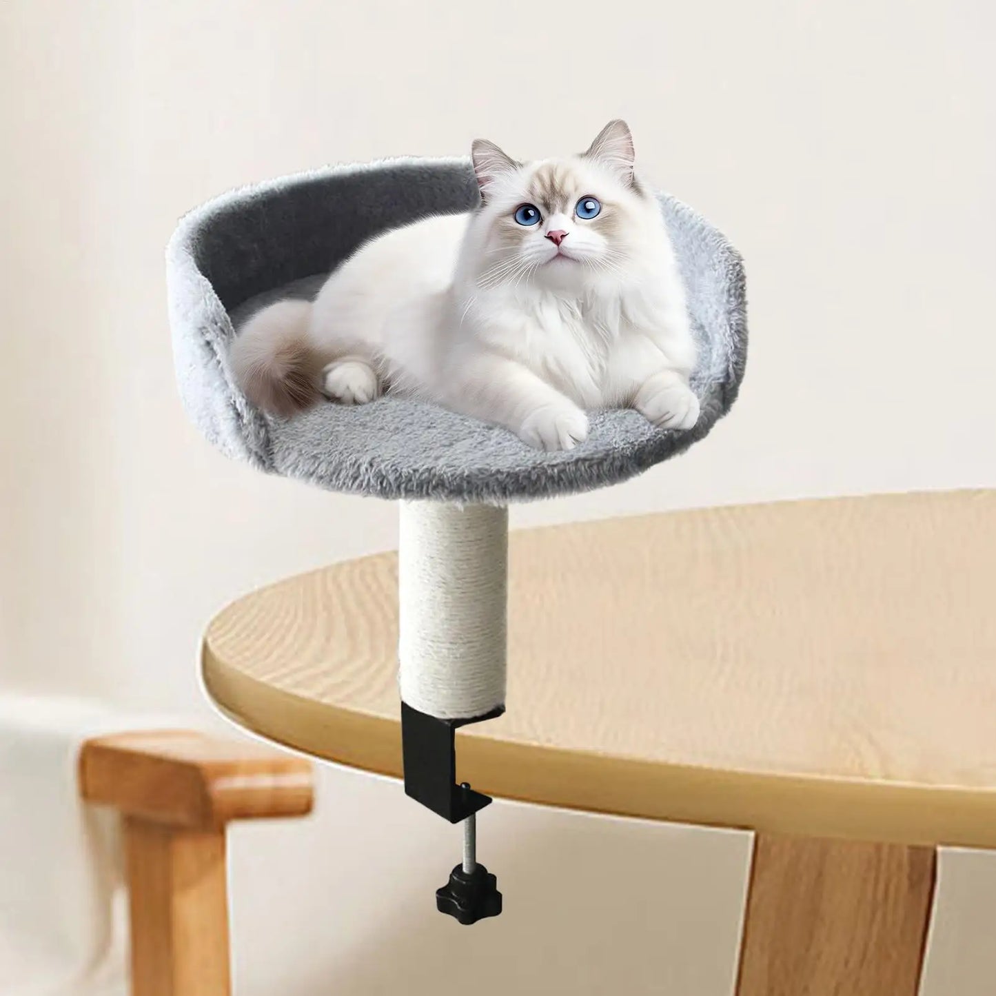 Desk Clamp Cat Bed – Space-Saving Hammock Perch & Soft Pad