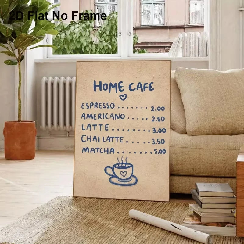 Cafe Quotes Canvas Wall Art Print | Living Room Home Decor