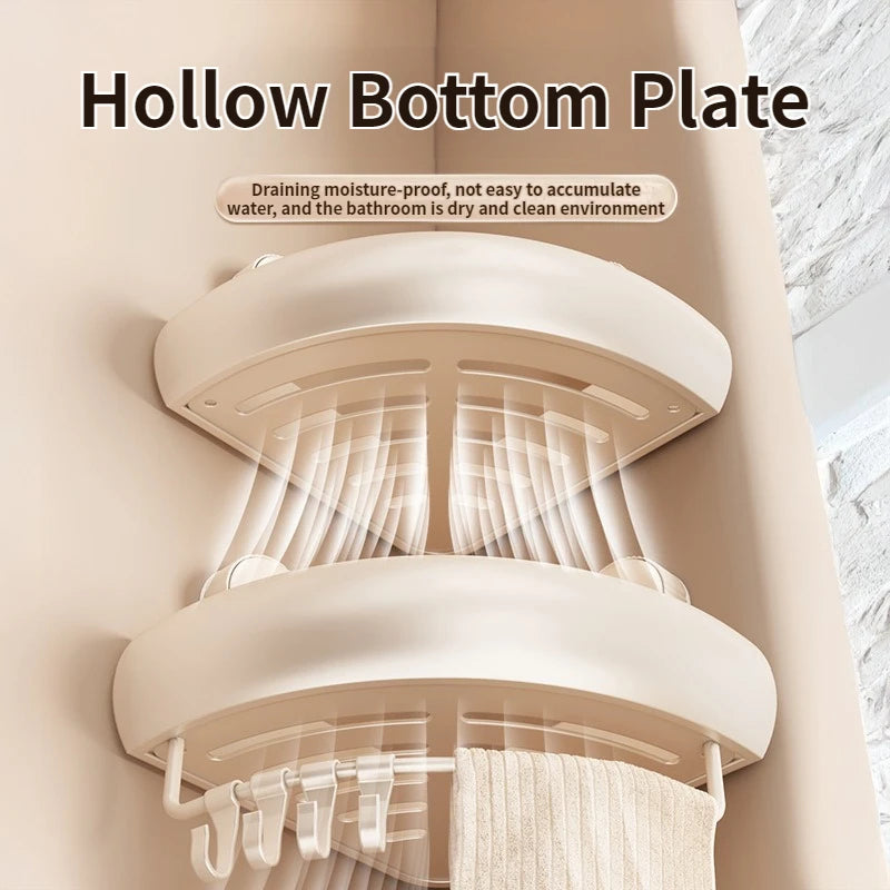 No-Drill Corner Shower Shelf | Suction Bathroom Organizer