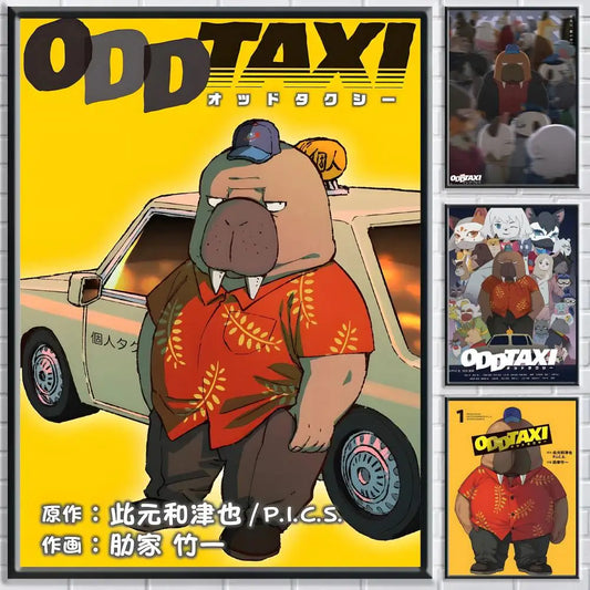 Anime O-Odd Taxi Poster HD Self Adhesive Waterproof Wall Art Ideal for Home Office Dorm Bedroom Great Gift Peaceful Pleasures Health and Wellness