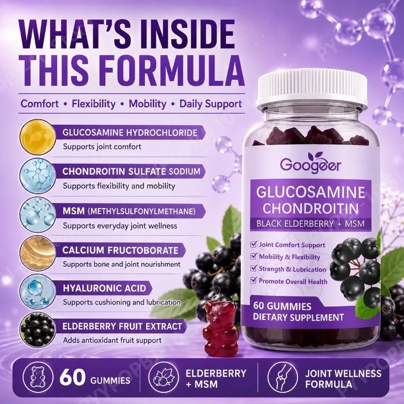 Glucosamine Chondroitin MSM Hyaluronic Acid Gummies – 60ct