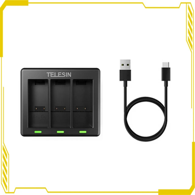 TELESIN Quick Battery Charger 3 Slots Battery Charger for GoPro 9 10 11 for GoPro Hero Black 11 10 9 Action Camera Accessories Peaceful Pleasures Health and Wellness 1 Charger