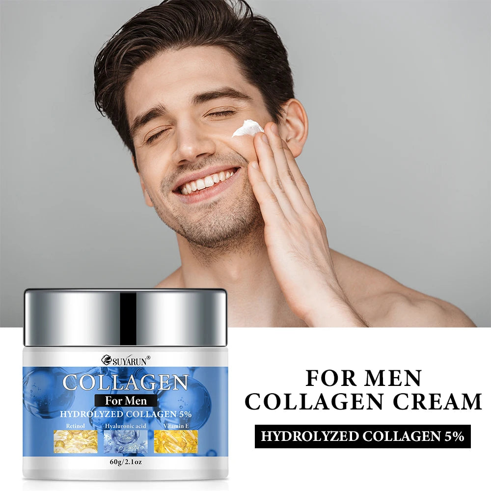 SUYARUN Collagen Men's Face Cream - Hydrating Moisturizer for Dry Skin | Non-Greasy Formula & Fast Absorption Daily Skincare. Peaceful Pleasures Health and Wellness