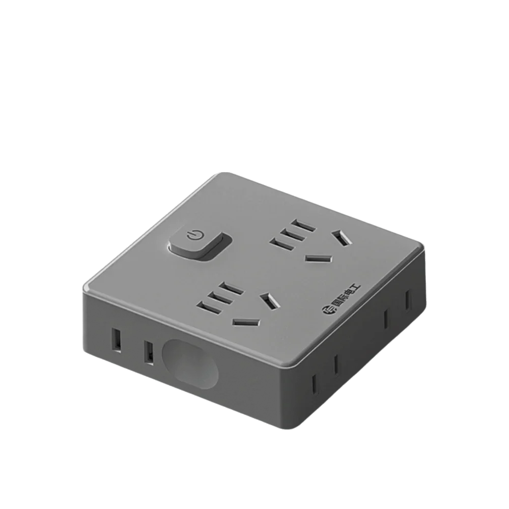 Ultra-Thin Power Strip Flat Plug USB-C Multi-Outlet Expander