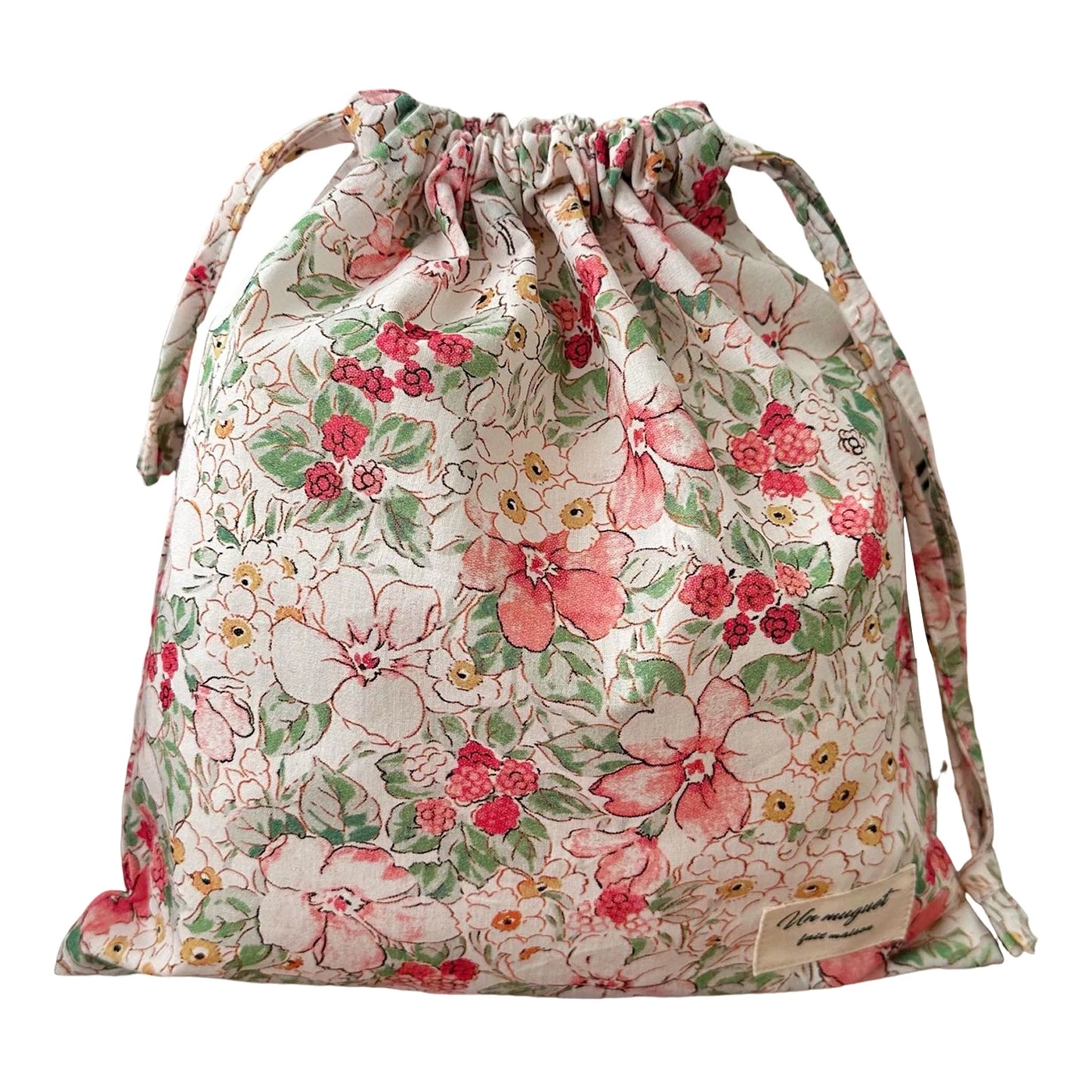 Floral Drawstring Bags Gift Bags Multi-functional Small Objects Storage Bag for Wedding Birthday Party Favors Peaceful Pleasures Health and Wellness B