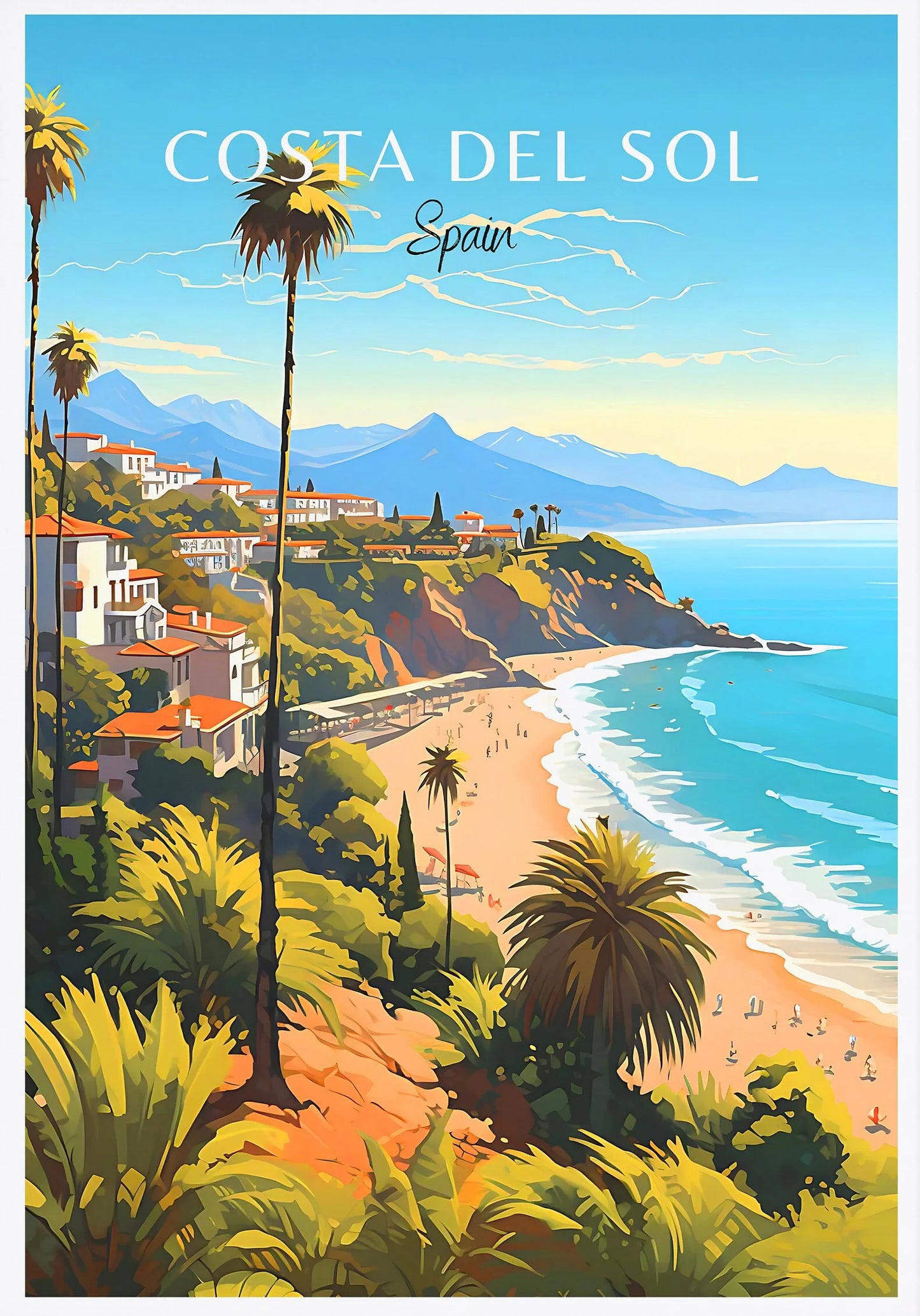 Spain Travel Poster Canvas Print | Barcelona Madrid Granada Wall Art Canvas Wall Art Peaceful Pleasures Health and Wellness