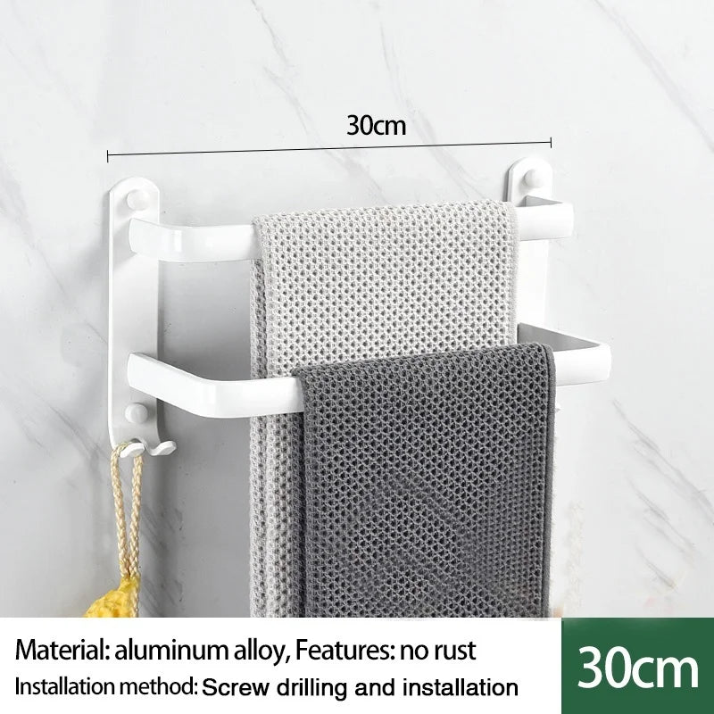 Wall-Mounted Aluminum Towel Rack | 1, 2 & 3 Bar Options