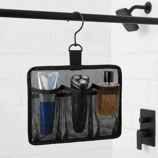 3-Compartment Mesh Hanging Toiletry Bag with Hook | Shower Bag Hanging Toiletry Bag Oasis Select