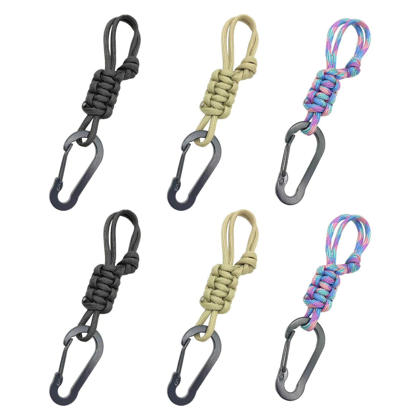 6 Pack Paracord Keychains Adjustable Buckle Braided Lanyard Ring Hook Multifunctional for Camping/Hiking/Fishing/Traveling Peaceful Pleasures Health and Wellness