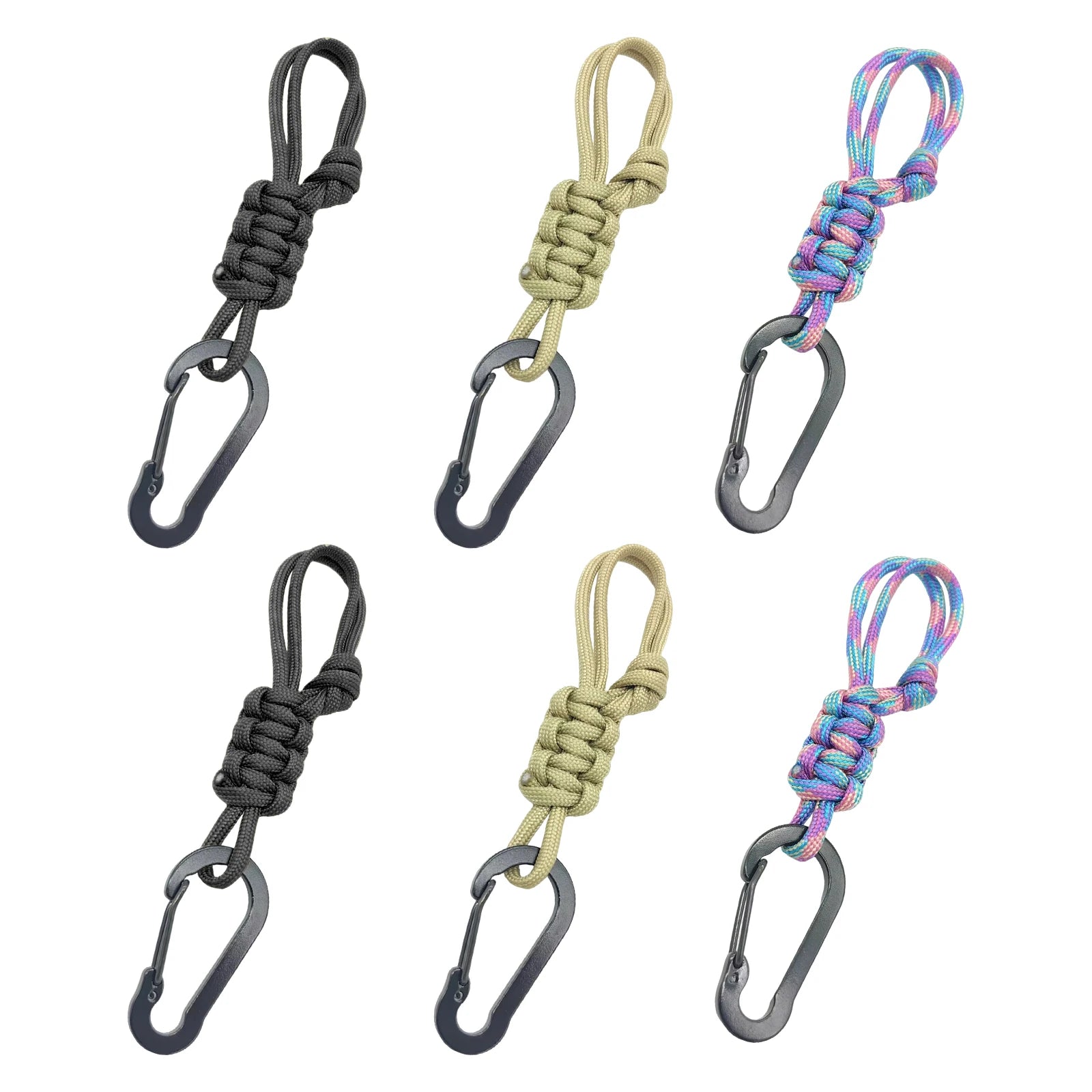 6 Pack Paracord Keychains Adjustable Buckle Braided Lanyard Ring Hook Multifunctional for Camping/Hiking/Fishing/Traveling Peaceful Pleasures Health and Wellness
