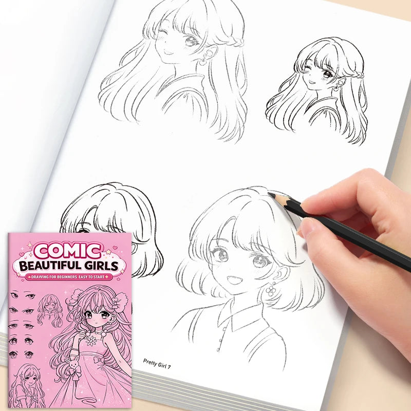 32 Pages Comic Drawing Book Girls Beginners Step Cartoon Art