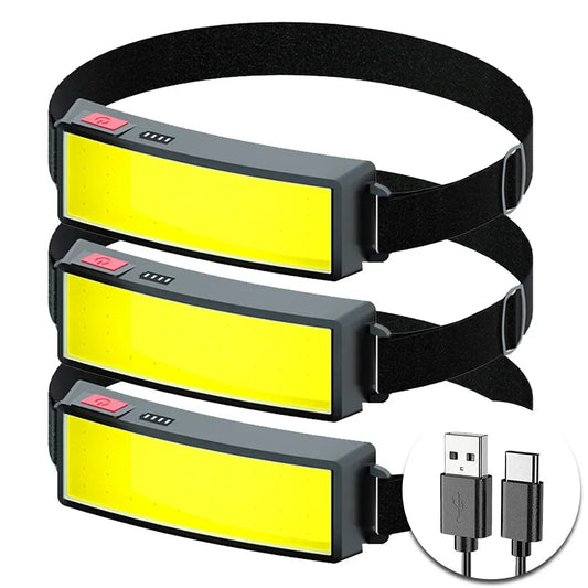 COB LED Headlamp USB-C Rechargeable Waterproof Camping Torch Rechargeable Headlamp Peaceful Pleasures Health and Wellness