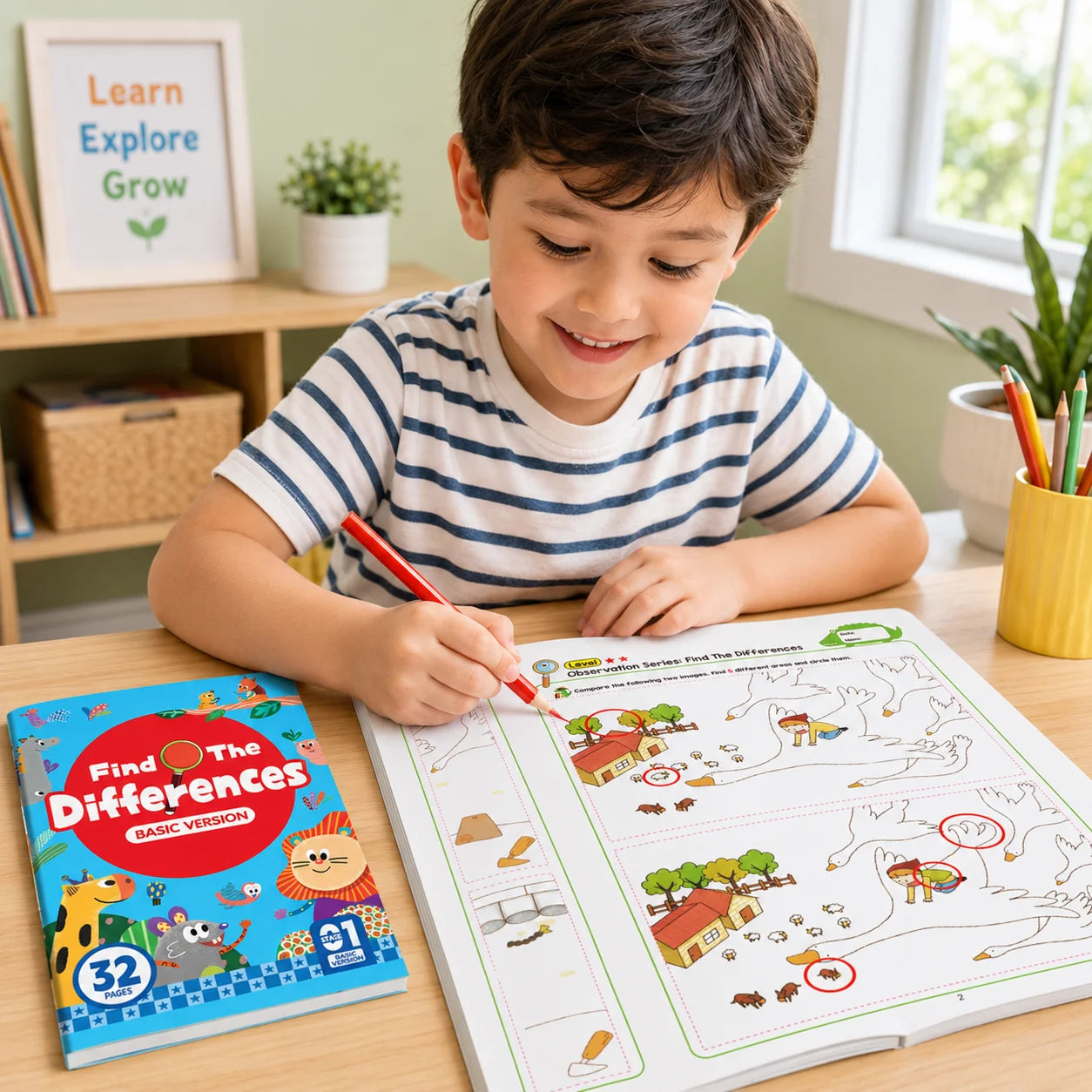 Find Differences Workbook A5 17x24cm 32 Pages Kids Observation