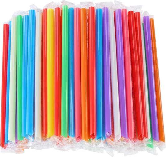 100/300PCS Multi Colors Jumbo Smoothie Boba Straws,Plastic Milkshake Disposable Wide-mouthed Large Individually Wrapped Straws Peaceful Pleasures Health and Wellness