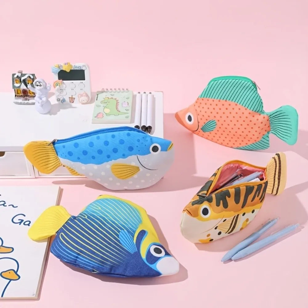 Pufferfish Back-To-School Stationery Bag Pen Bag Deep-Sea Fish Fish Pencil Case Desktop Storage Aesthetic Peaceful Pleasures Health and Wellness